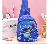 Shein Bolso de pecho con diseño de Stitch de Disney, bolso bandolera y de pecho de tela Oxford con estampado de dibujos animados para hombres, mujeres y beb