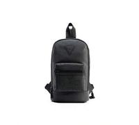 Shein Bolso de pecho con logo impreso de GUESS, unisex, estilo de pareja, gris carbón