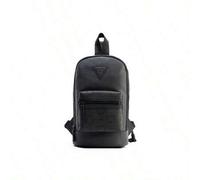 Shein Bolso de pecho con logo impreso de moda, unisex, estilo de pareja, gris carbón