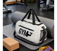 Shein Bolso deportivo de gran capacidad y peso ligero con tema de fitness - Asa reforzada, correa de hombro ajustable, tela de Oxford lavable a máquina, ade
