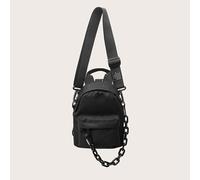 Shein Bolso Deportivo, Unisex, Ligero, Decorado Con Mini Cadena Para Adolescentes, Mujeres Universitarias, Novatos Y Trabajadores De Cuello Blanco, Perfecto