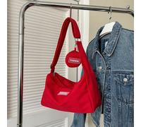 Shein Bolso Hobo Rojo Con Bolsa De Monedas, Correa Ajustable De Neón Rojo Extraño, Bolso De Mujer Con Bolsa De Diez Centavos