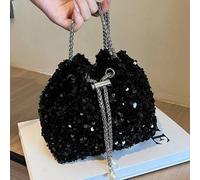 Shein Bolso saco ligero, casual de negocios con decoración de rhinestones, diseño de cordón, bolso transparente de con cuentas de perlas falsas, bolso de no