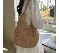 Shein Bolso tejido a mano, sociedad literaria y artística, gran capacidad, bolso de un solo hombro, estilo informal de moda para aguas termales.