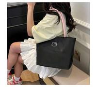 Shein Bolso tipo cubo bordado de Hello Kitty 2025 - Estilo coreano dulce y fresco, 3 formas de llevar: de mano, al hombro, debajo del brazo. Artesanía de bo