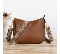 Shein Bolso tipo cubo de mujer, bolso bandolera, bolso hobo de con correa de guitarra y correa bordada ancha para mujer - perfecto para bolsos bandolera, bo