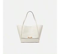 Shein Bolso tote grande de piel granulada Gramercy para mujer, estilo minimalista, tipo bandolera, de viaje, tipo shopper, color blanco
