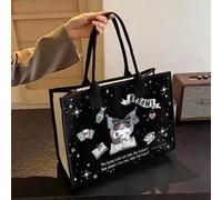 Shein Bolso Tote Sanrio Kuromi - Bolso de Hombro de Lona con Estampado de Adivina, Bolso de Mano de Gran Capacidad para Trabajo, Escuela, Viajes & Compras