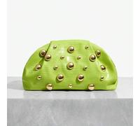 Shein Bolsos de mano para damas y mujeres, de moda, elegantes, sencillos, personalizados, versátiles, clásicos, dorados, con remaches asimétricos, para ir a