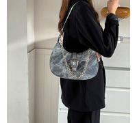 Shein Bolsos de nicho para mujer, bolsos de media luna de alta gama, diseño, bolsos de hombro retro, bolsos de mano, bolsos de cadena