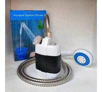 Shein Bomba de ducha portátil para camping: Rociador recargable para ducha exterior que bombea agua desde un cubo. Disfruta de un refrescante momento en cua