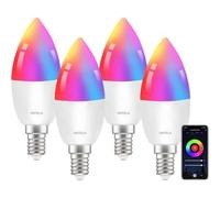Shein Bombilla E14 LED Bombilla inteligente regulable WLAN RGB 16 millones de colores 2700-6500K, control remoto, control de voz, compatible con asistente d