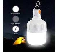 Shein Bombilla LED recargable por USB para uso en exteriores, bombilla de luz de emergencia portátil con gancho para acampar, mercados nocturnos, apagones d
