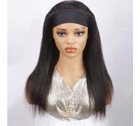 Shein Bone Straight Hair Diadema Pelucas 180% Remy Real Black Color Cabello humano Máquina hecha para mujer negra Wear To Go Asequible