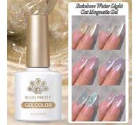 Shein BORN PRETTY Esmalte de uñas de gel UV de 10ml efecto arcoíris y brillo de cuento de hadas, se retira en remojo
