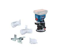 Shein Bosch Professional 18V System fresadora corte batería GFK 18V8, incl guía paralela, 2 adaptadores aspirador fresado, protección contra virutas, pinza