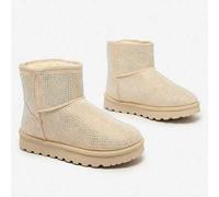 Shein Botas cortas para mujer de estilo botas de nieve de la marca Royalfashion con diamantes de imitación