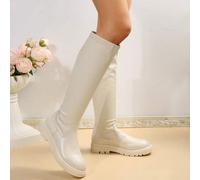 Shein Botas de mujer con diseño de patchwork de moda para otoño/invierno 2025, perfectas para combinar con suéter y chaqueta