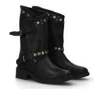 Shein Botas de Mujer Estilo Urbano con Detalles metalicos y tachuelas. Estampado liso. Diseño Único para el Otoño e Invierno, cierre de cremallera y doble h