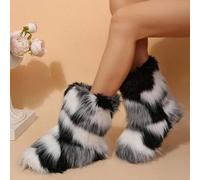 Shein Botas de nieve personalizadas para mujer, estilo Gal, lindas, de nicho Shibuya Girl, de piel sintética, cálidas, altas hasta media pantorrilla, para i