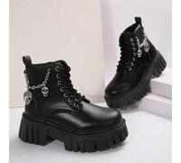 Shein Botas de plataforma gruesa de mujer para otoño/invierno, botas de tobillo y botas cortas con suéter