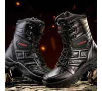 Shein Botas de seguridad para trabajo de hombre, botas de entrenamiento de selva al aire libre, botas de senderismo, zapatos beige de competencia al aire li