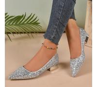 Shein Botas de tobillo para mujer con estilo de suéter, para primavera/otoño/invierno, versátiles con punta puntiaguda y tacón grueso, de tubo corto, de est