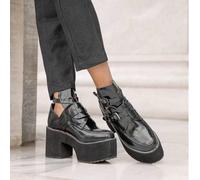 Shein Botas de tobillo y botas cortas de mujer para otoño/invierno 2025 de estilo Y2K punk, color negro, tacones altos, suelas gruesas, plataforma impermeab