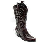 Shein Botas de vaquero con garra en bloque con motivos brodés estilo western bout pointu