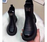 Shein Botas Smo-king, botas Chelsea de piel suave, botas cortas de nueva tend-encia para mujer 2025, nuevos estilos de otoño e invierno, altura pequeña, bot