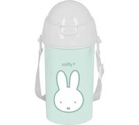 Shein Botella 500ml Apertura Automática Con Pajita Miffy "menta" - Botella Portátil Licencia Oficial - Diseño Ergonómico - Ideal Para Hidratación Diaria - M