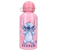 Shein Botella Aluminio Stitch, Cantimplora Stitch, Sin BPA, Reutilizable, Con Boquilla + Cierre de , Botella Infantil, Color Rosa, 500 ml, Licencia Original