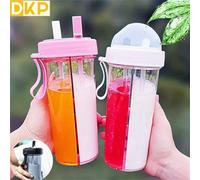 Shein Botella De Agua De Doble Uso 420 Ml/21.2oz 600ml Dkp- Copa Creativa De 14.8 Oz Con Pajitas Para Adultos - Ideal Para Actividades Al Aire Libre, Ciclis