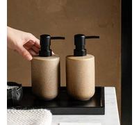 Shein Botella de loción de cerámica vintage de 350ML, botella de apretón simple, dispensador de jabón de baño, botella de champú, loción corporal, acondicio