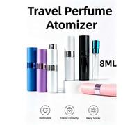 Shein Botella de recarga de perfume giratoria de 8ml, botella de perfume de ABS con revestimiento interior de vidrio, botella de spray oral cosmética vacía