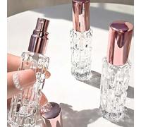 Shein Botella de spray de perfume de vidrio de 1 pieza 10ml con cabezal de pulverización de aluminio dorado rosa, sub-bote de perfume de botella vacía de pr