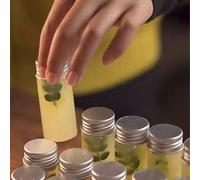Shein Botella de vidrio con tapa de aluminio, botella de vidrio pequeña y mini con tapa, con junta de silicona, mini tarro de albañil, botella de vidrio, ta