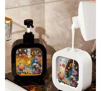 Shein Botella dispensadora de baño creativa con bomba manual - Con arte de vida marina, con bomba manual - Mundo submarino: Coral, pulpo y aventura de estre
