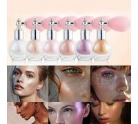 Shein Botella recargable de polvo brillante para resaltador, brillo corporal nupcial con purpurina, collar de cuello con perlas falsas, spray de purpurina c