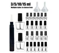 Shein Botellas rellenables para esmalte de uñas con cepillo, botellas vacías de vidrio, botellas para mezclar colores, envases para gel de uñas, botellas re