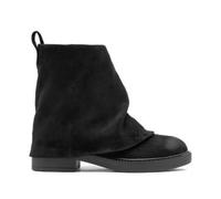 Shein Botines con capas para mujer, detalle drapeado, suela plana, punta redonda y cremallera lateral: estilo minimalista vanguardista para una comodidad di