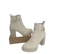 Shein Botines de mujer, con Cremallera Lateral, Tacón Ancho, ideal para la mujer contemporánea que busca Estilo, Confort y Versatilidad, se adaptan perfecta