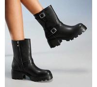 Shein Botines de mujer, estilo Y2K, estilo punk, estilo motero, estilo chica cool, adecuados para Halloween, Navidad, fiestas