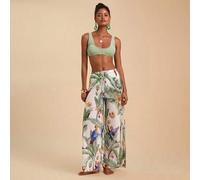 Shein Bottom de bikini de mujer con estampado floral y diseño de pájaro anudado, Atuendos de verano para mujer, Trajes de baño para mujer