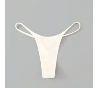Shein Bottom de bikini sexy de unicolor blanco para mujeres, ideal para playa y verano