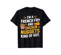 Shein Boys Like French Fries Humorous Chicken Meatball T-Shirt, Fashion Under Clothes, Breathable, Casual And Comfortable Top, Street Fashion Casual Summer