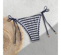 Shein Braga de bikini con cordones y rayas de verano para dama, trajes de baño de gran en Europa y América