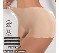 Shein Bragas tipo boyshort de cintura media para mujer con ribete de encaje, suaves para uso diario, antiexposición, cintura que no se enrolla, ajuste favor