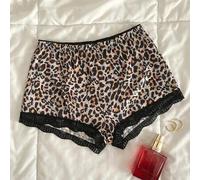 Shein Bragas tipo boyshort de mujer con estampado de leopardo y borde de encaje