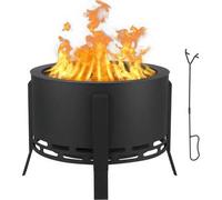 Shein Brasero de exterior de 66 cm con base de cenicero extraÃble, trÃpode plegable y atizador. Brasero de acero al carbono resistente para camping, picni
